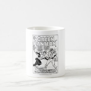 Grön lykta i ringen som är svartvit kaffemugg