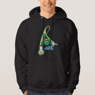 Grön lykta i utrymme hoodie