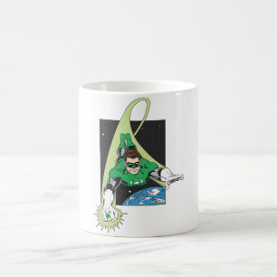 Grön lykta i utrymme kaffemugg