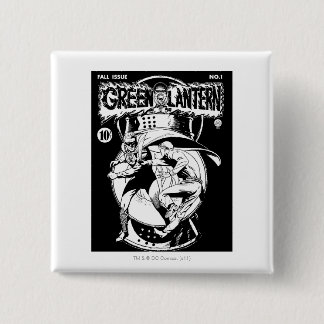 Grön lykta med udd i slagsmål som är svartvitt knapp