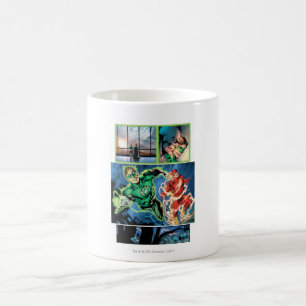 Grön lykta och den pråliga panelen kaffemugg