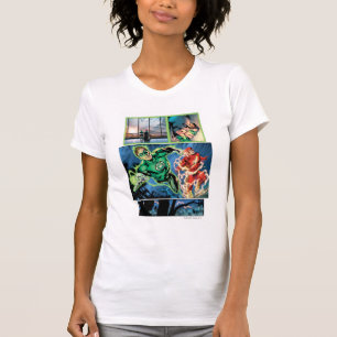 Grön lykta och den pråliga panelen t-shirt