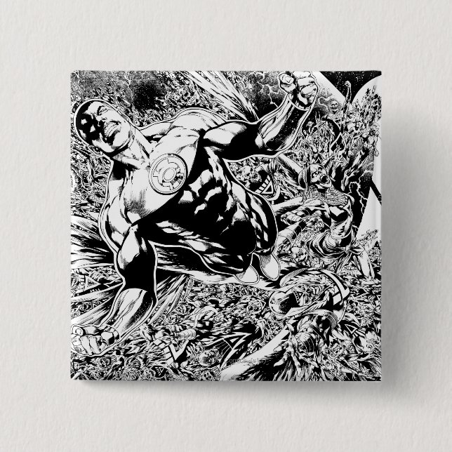 Grön lykta och den svartvita månen - knapp (Framsida)