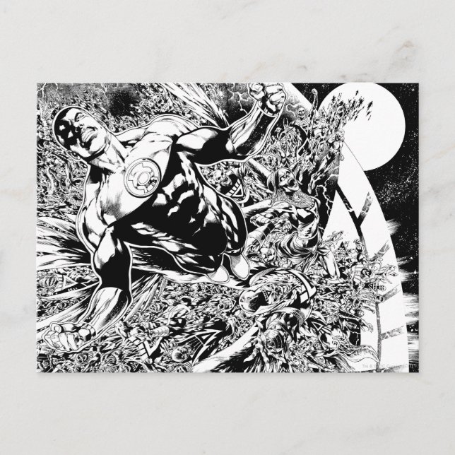 Grön lykta och den svartvita månen - vykort (Framsida)