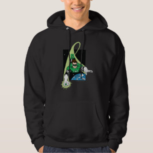 Grön lykta och jord sweatshirt med luva
