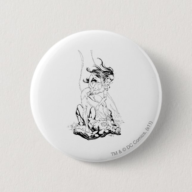 Grön lykta- och stjärnasafir knapp (Framsida)