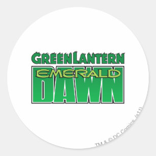 Grön lykta - smaragdgryninglogotyp runt klistermärke