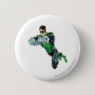 Grön lykta - tecknad, båda ärmar framåtriktat knapp