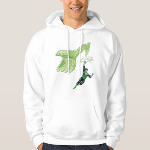 Grön lykta - tecknad, med maskinen sweatshirt med luva