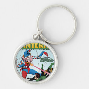 Grön lykta vs clown rund silverfärgad nyckelring