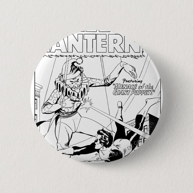 Grön lykta vs clownen som är svartvit knapp (Framsida)