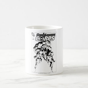 Grön lyktakår som är svartvit kaffemugg