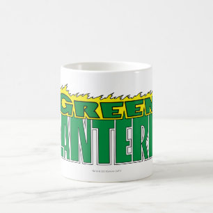 Grön lyktalogotyp - gult flammar kaffemugg