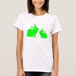 Grön mamma och babykanin t shirt