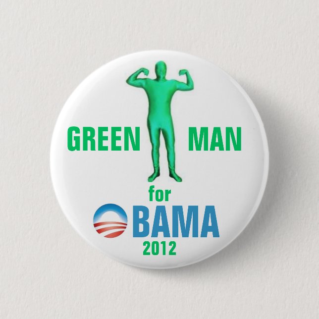 Grön man för Obama 2012 Knapp (Framsida)