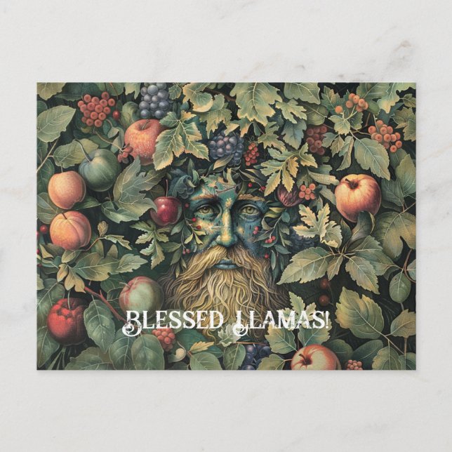 Grön Man Lammas Välkomstkort Vykort (Framsida)