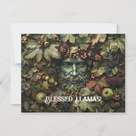 Grön Man Lammas Välkomstkort Vykort