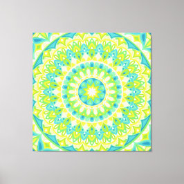 Grön Mandala Naturinspirerad Boho Geometrisk Hygge Canvastryck