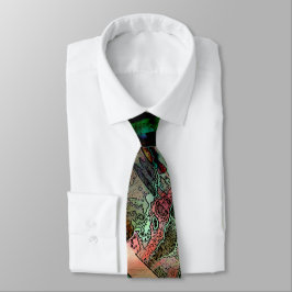 Grön mångfärgad Tie Slips