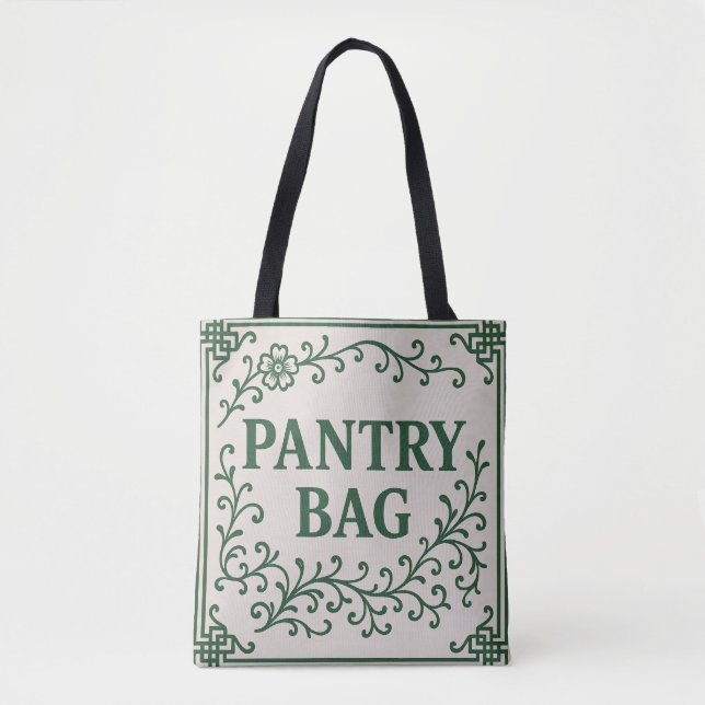 "GRÖN MARKNADSPÅSE" - CHINOISERIE-TOTEBAG  TYGKASSE (Framsida)