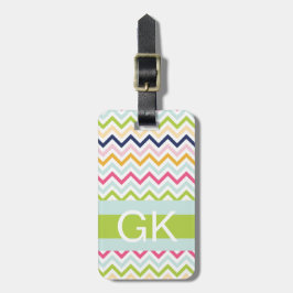 Grön märkre för randMonogrambagage Bagagebricka