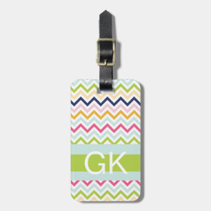 Grön märkre för randMonogrambagage Bagagebricka