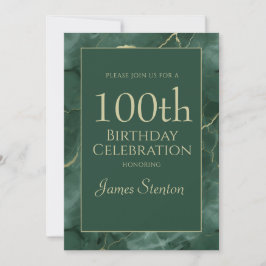Grön Marmor 1000-årsdag Inbjudningar