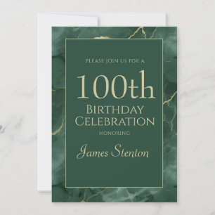 Grön Marmor 1000-årsdag Inbjudningar