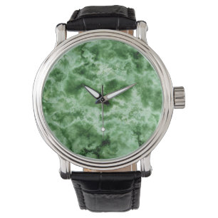 Grön marmorstruktur armbandsur