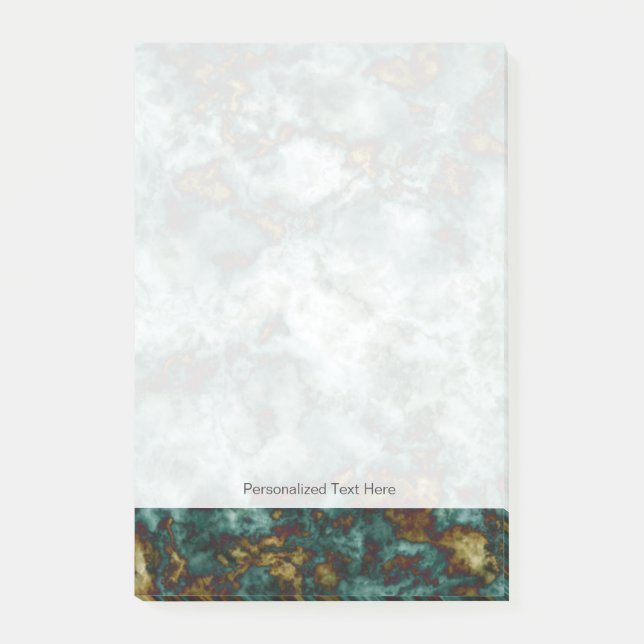 Grön marmorstruktur med åder post-it block (Framsida)