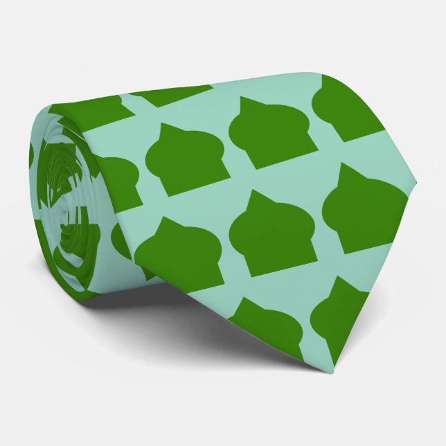 Grön marockansk mönsterdesign slips (Rullad)