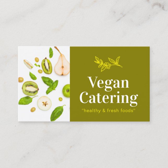 Grön mat näring ekologisk vegansk bageri visitkort (Framsida)