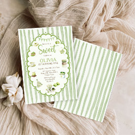 Grön Matcha Söt Födelsedagsinbjudan Inbjudningar
