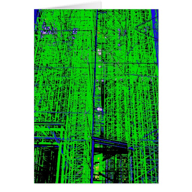 Grön material till byggnadsställning hälsningskort (Framsidan)