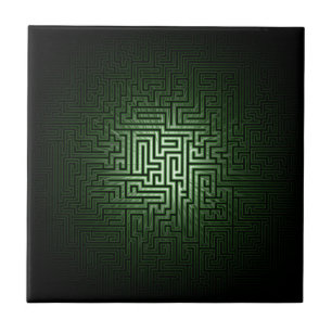 Grön Maze Kakelplatta