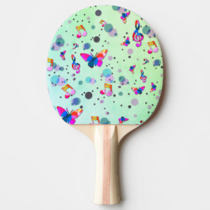 Grön med färgrik musikdesign pingisracket