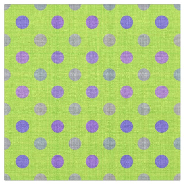Grön med strukturerade lila prickar tyg (Närbild)