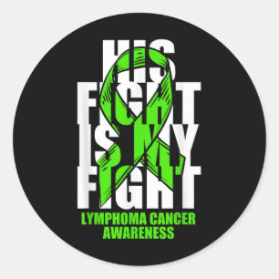 Grön menyfliksbild för lymfom Cancermedvetandegrad Runt Klistermärke