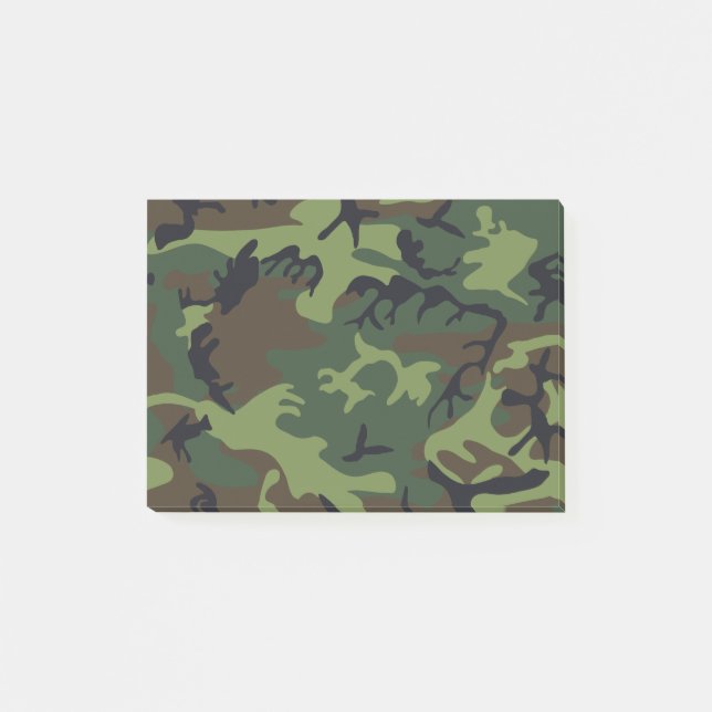 Grön militär kamouflage för skog post-it block (Framsida)