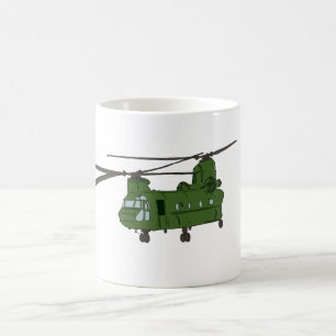 Grön militärhelikopter för Chinook CH-47 Kaffemugg