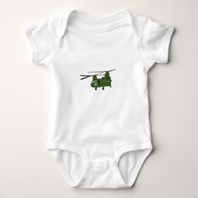 Grön militärhelikopter för Chinook CH-47 Tee (Framsida)