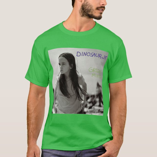 Grön Mind Dinosaurie Album retro T Shirt (Framsida)