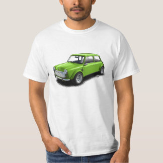 Grön mini- bil för klassiker på vitT-tröja T Shirt
