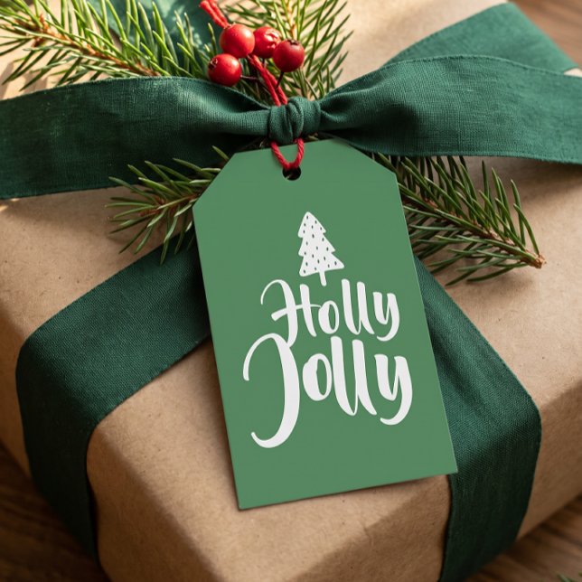 Grön Minimal Skript Glad Jul Till Från Presentetikett (Skapare uppladdad)