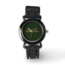 Grön minimalistisk anpassad namn  armbandsur