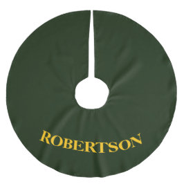 Grön minimalistisk anpassad namn  julgransmatta borstad polyester