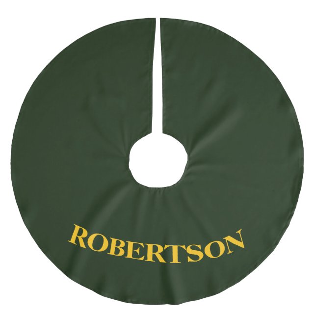 Grön minimalistisk anpassad namn  julgransmatta borstad polyester (Framsidan)