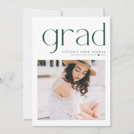 Grön Minimalistisk Typografi Foto Examen Meddelande