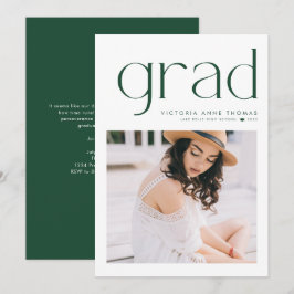 Grön Minimalistisk Typografi Foto Examen Meddelande