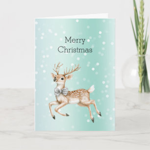 Grön Mint Ombre Konfetti Hjort Jul Kort